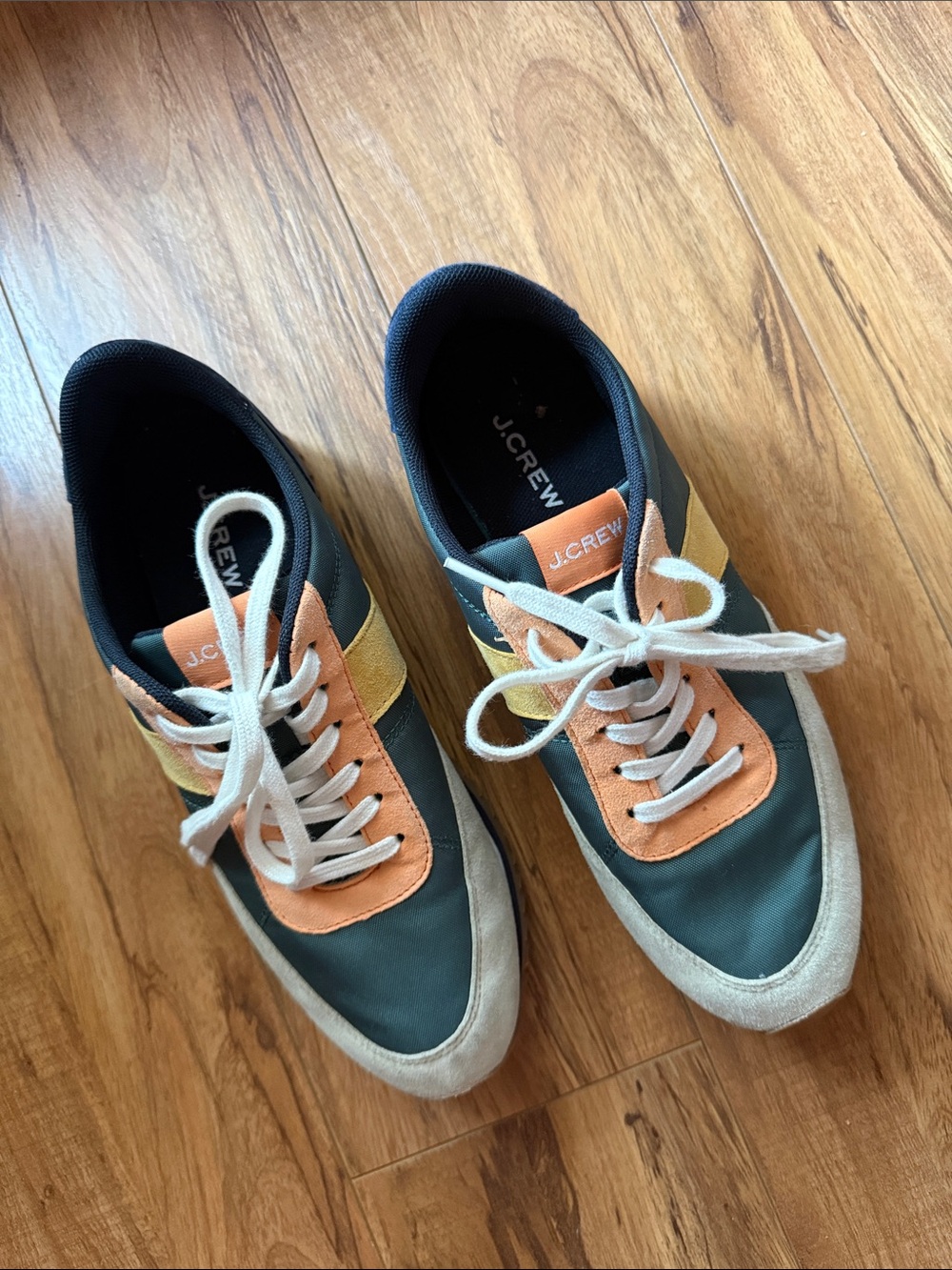 J. Crew Teal, Peach & Yellow Women's Retro Sneakers